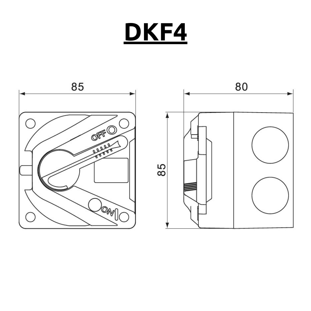 "DAKO" DKF4-120 สวิทช์สลับกันน้ำ IP66 1P 20A 250V (WEATHER PROTECTED ISOLATING SWITCH)
