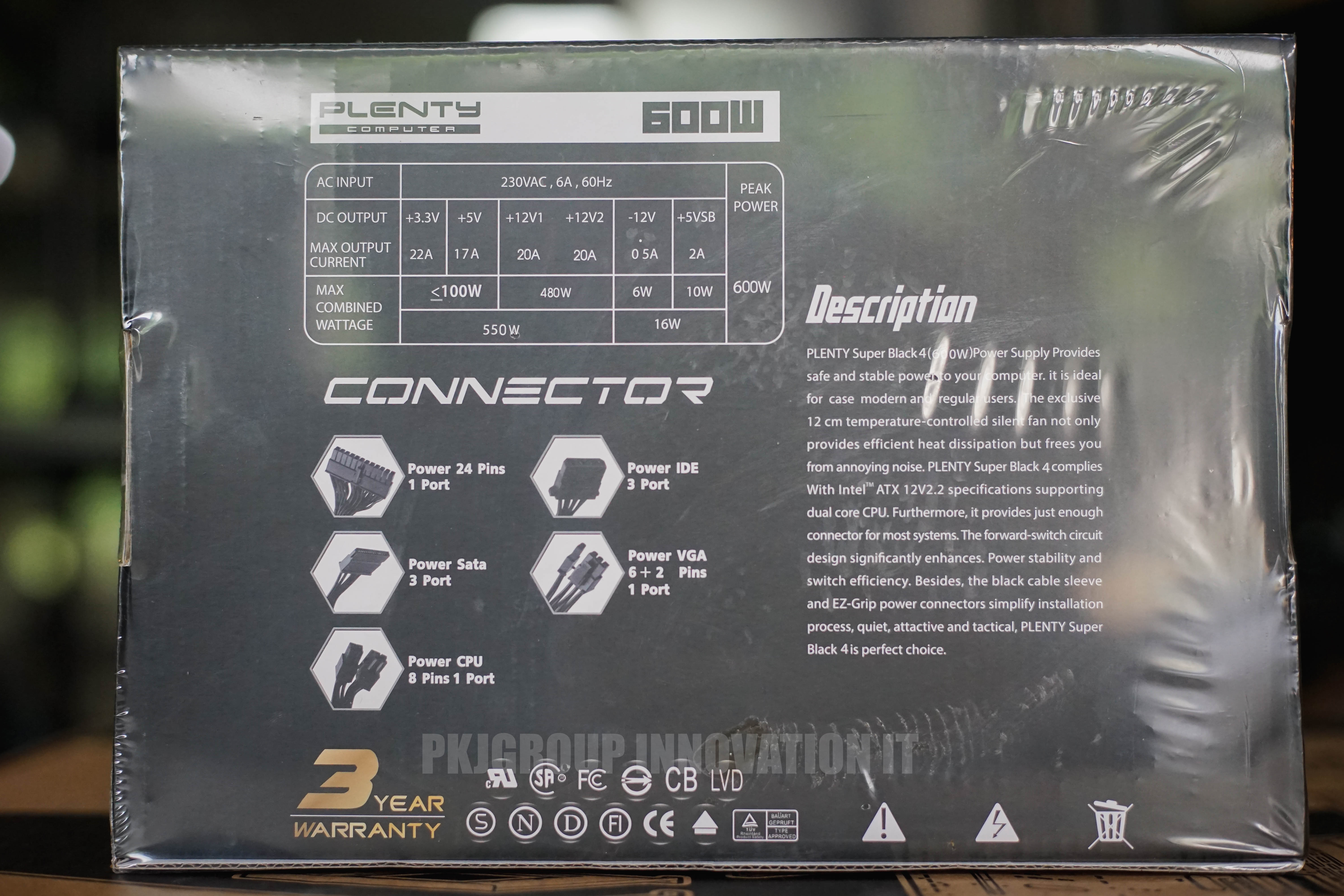 PC Power Plenty Super Black 4 600W