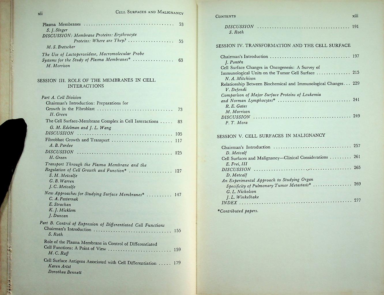 CELL SURFACES AND MALIGNANCY