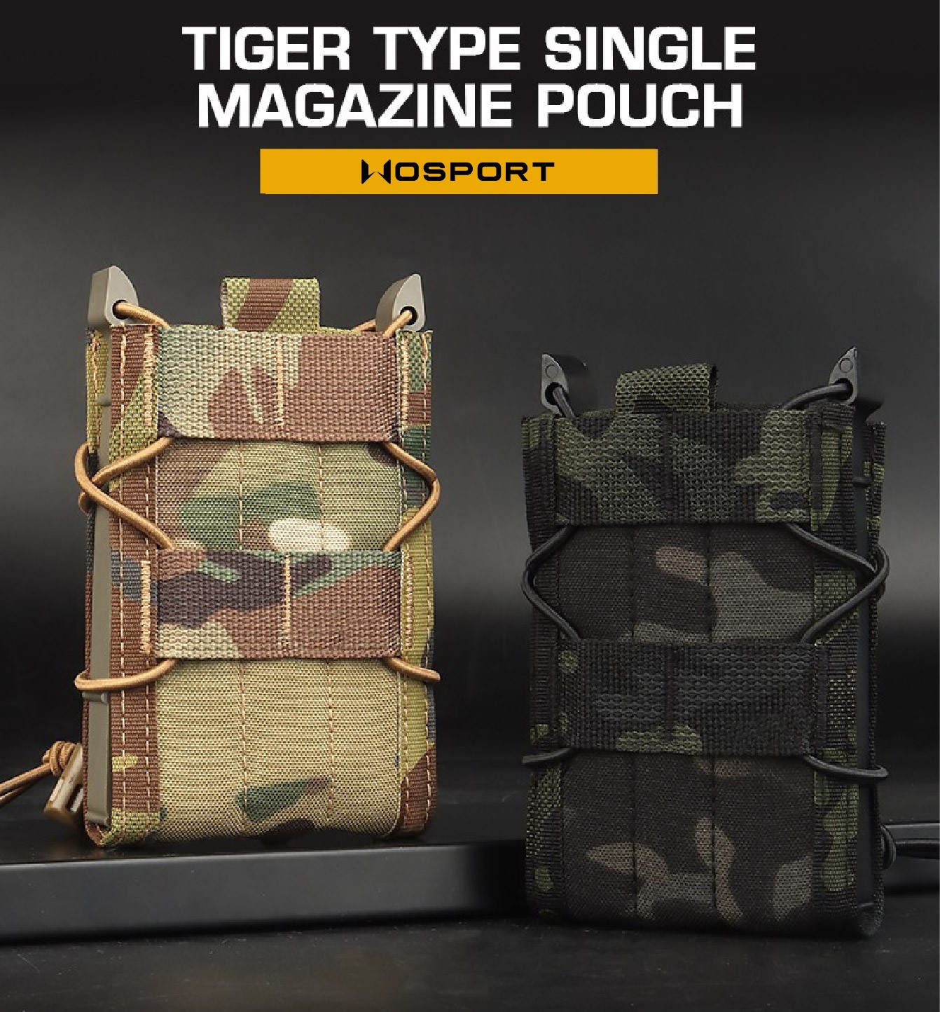 🇹🇭 1133 ไทยแลนด์ แทคติคอล ซองแม็กกาซีน 5.56 ทรง TACO (Wosport) Tiger Type 5.56 Single Magazine Pouch [ MG-49 ]