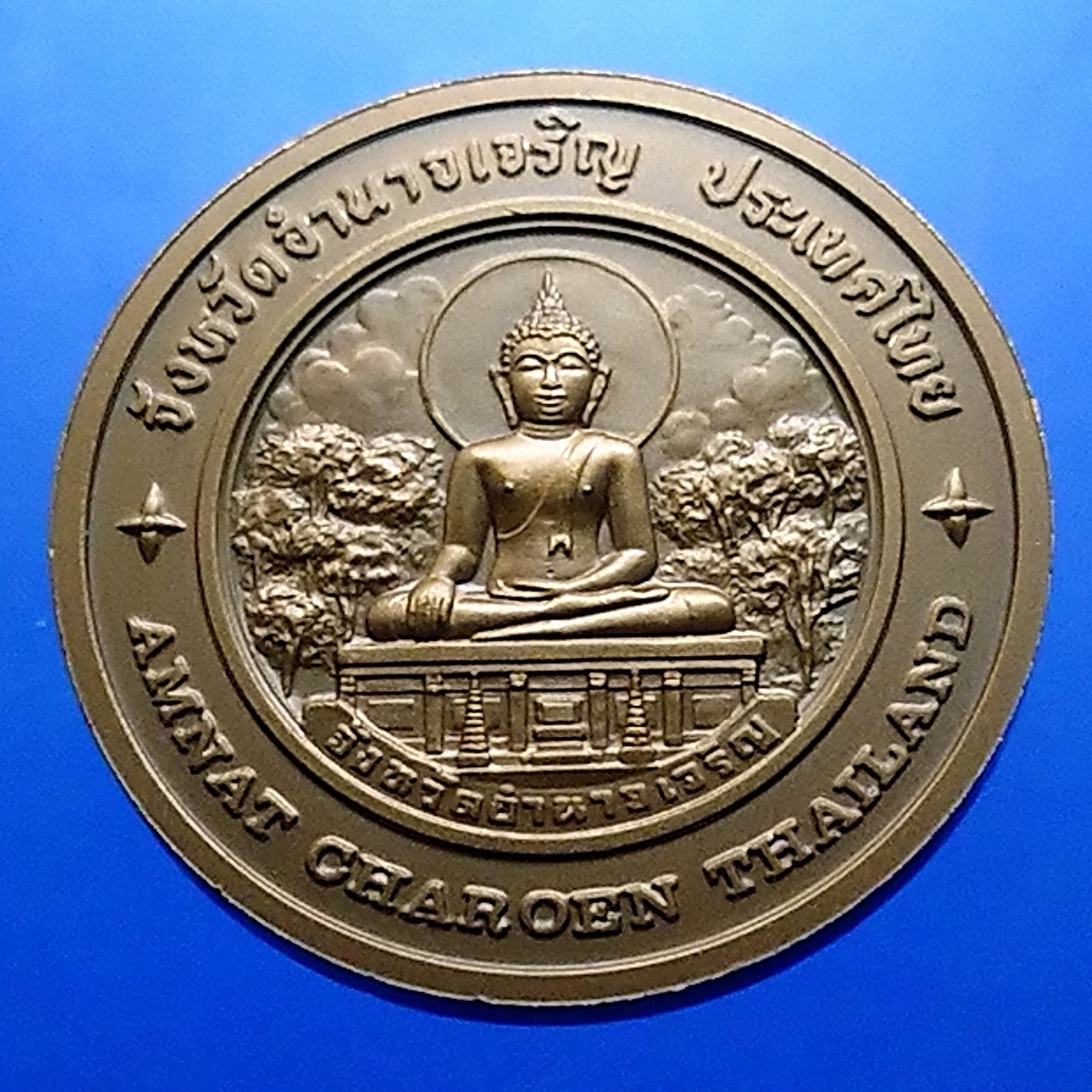 เหรียญประจำจังหวัด เหรียญที่ระลึก จังหวัด อำนาจเจริญ ขนาด 4 ซม.