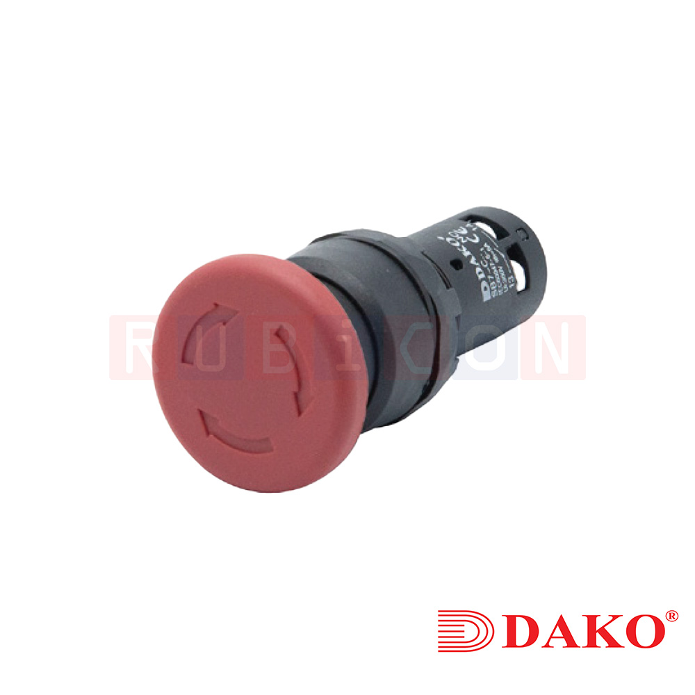 "DAKO" SB7-CS5R5 สวิทช์หัวเห็ด EMERGENCY กดล็อก บิดล่อย 1A1B CONTACT 1NO+1NC สีแดง (RED) (EMERGENCY SWITCH)
