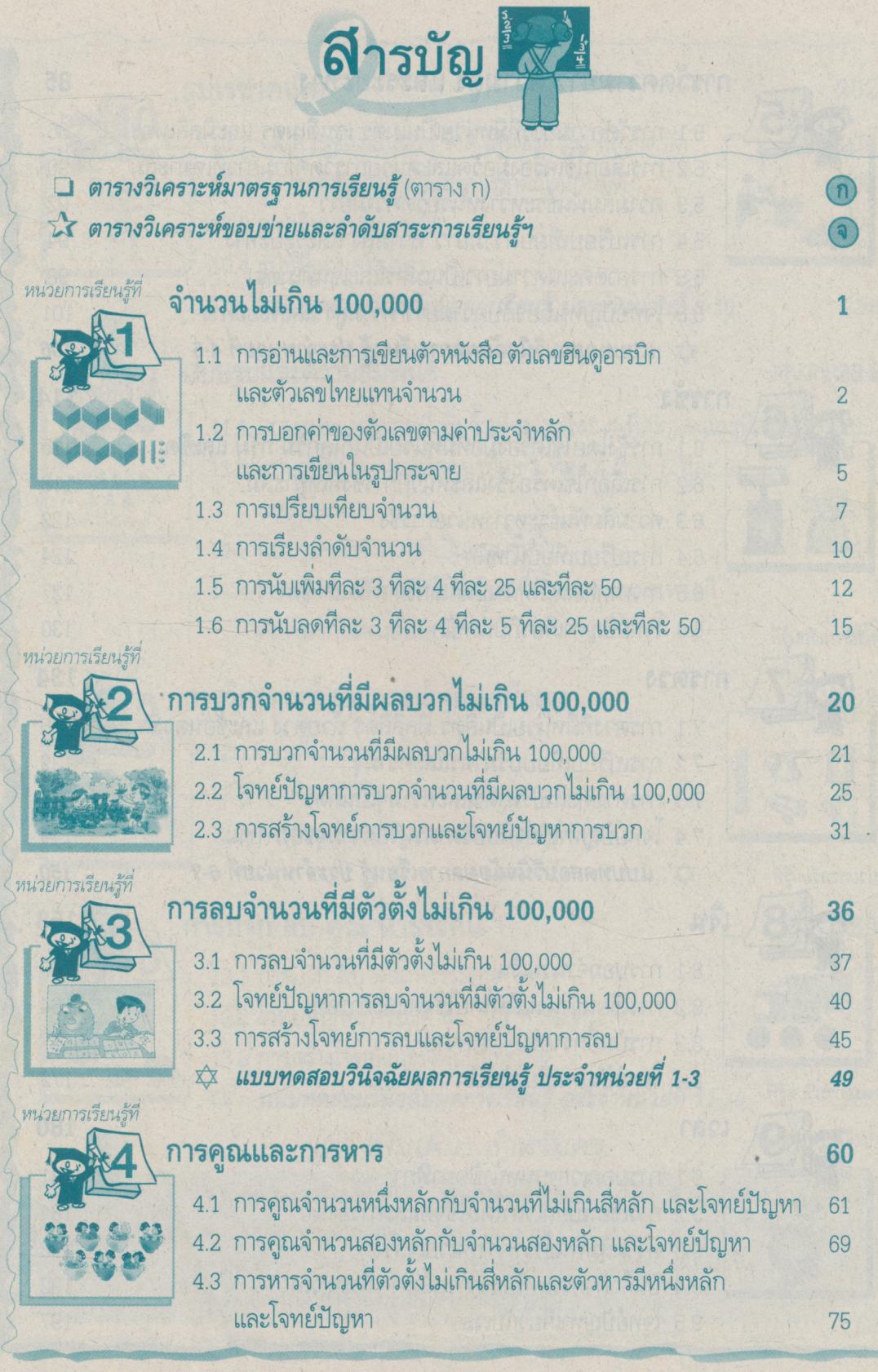 Key แม่บทมาตรฐาน คณิตศาสตร์ ป.3