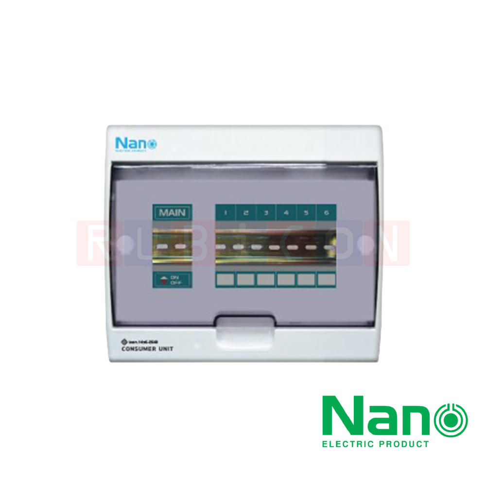 Nano Electric® CU-06 ตู้คอนซูเมอร์ยูนิต SHIHLIN/NANO เมน+6ช่อง ( ตู้เปล่า) ( 1 ชิ้น/กล่อง )
