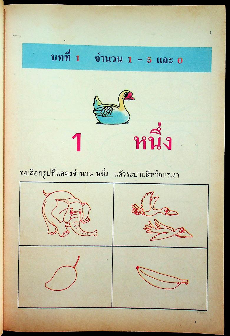 แบบฝึกทักษะคณิตศาสตร์ ชั้นประถมศึกษาปีที่ ๑ เล่ม ๑