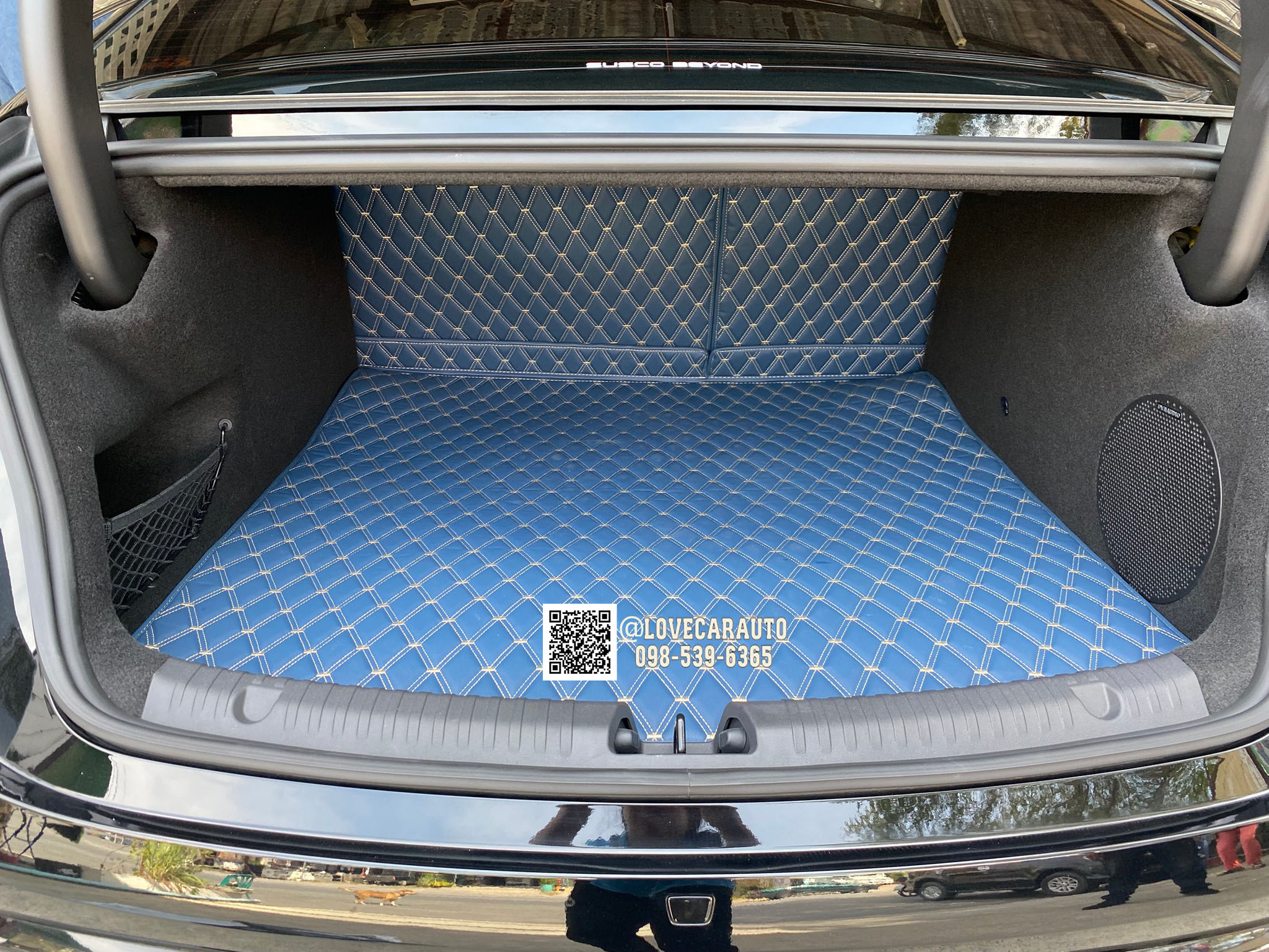 พรมปูพื้นรถยนต์ 6D BYD Seal พรมvvip สีน้ำเงินด้ายทอง เต็มคัน