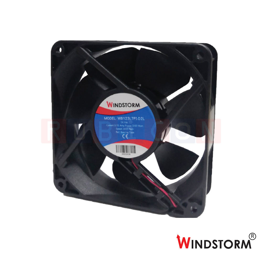 "WINDSTORM" WB123L7PI-D1L-G พัดลมระบายอากาศ แบบลูกปืน 4.5" 12VDC