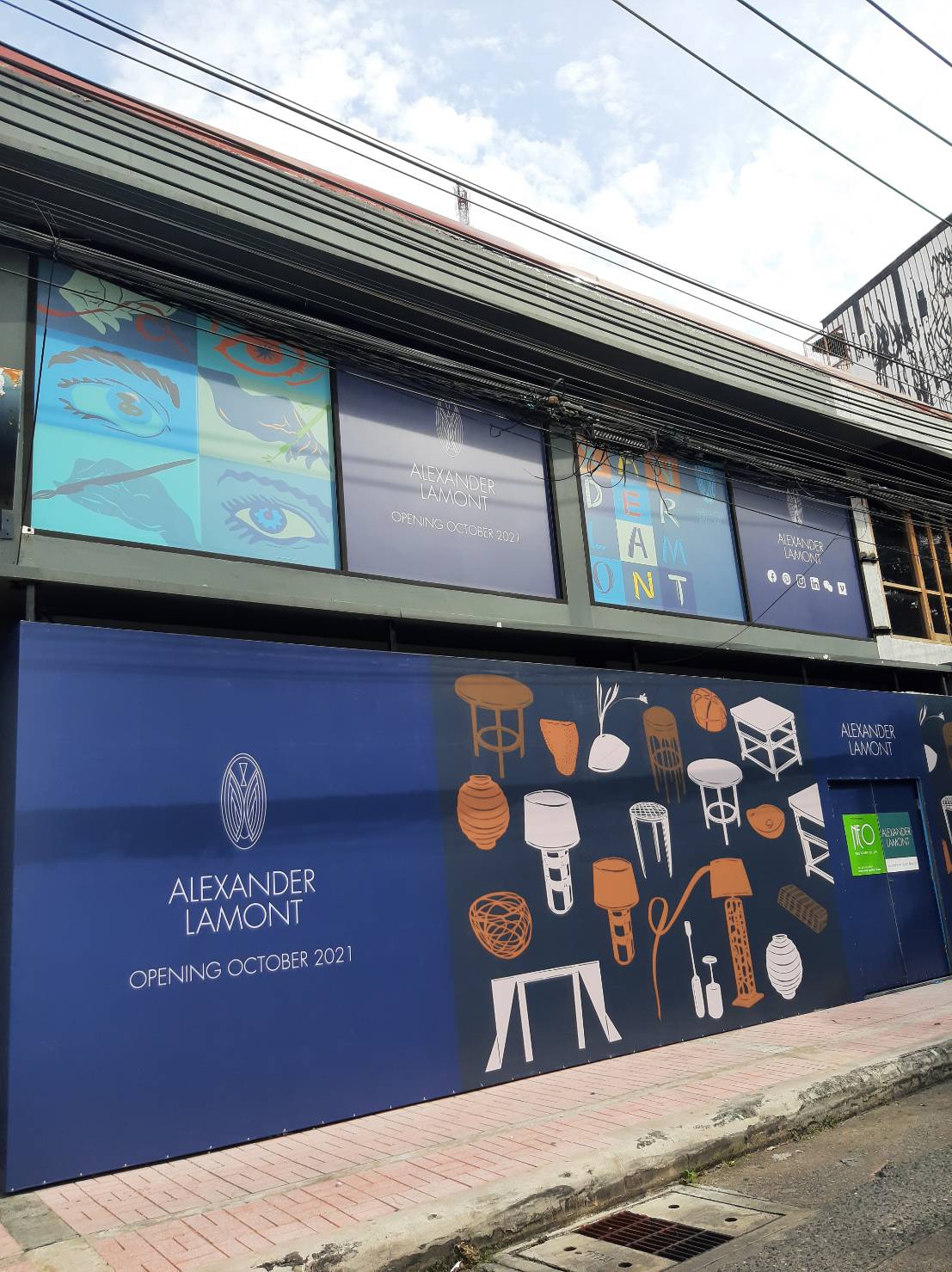 ป้ายไวนิลขึงโครงเหล็ก งานก่อสร้าง