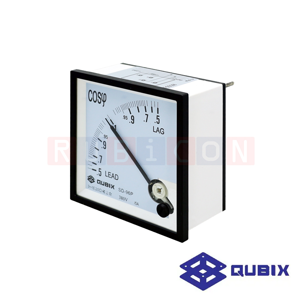 QUBIX SD-96P 3P CLASS2.5 (INPUT380V) พาเนลมิเตอร์แบบอนาล็อก มิเตอร์วัด เพาเวอร์ แฟคเตแร์ ANALOG PANEL METER SD SERIES 96X96 MM. (POWER FACTOR METER)