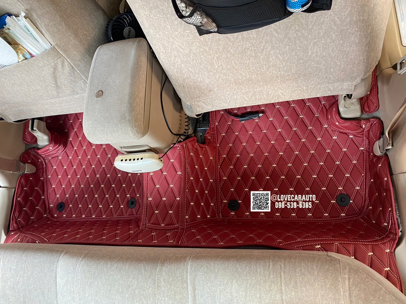 พรมปูพื้นรถยนต์ Toyota Altis 2001 สีแดงไวน์ VVIP ด้ายคู่