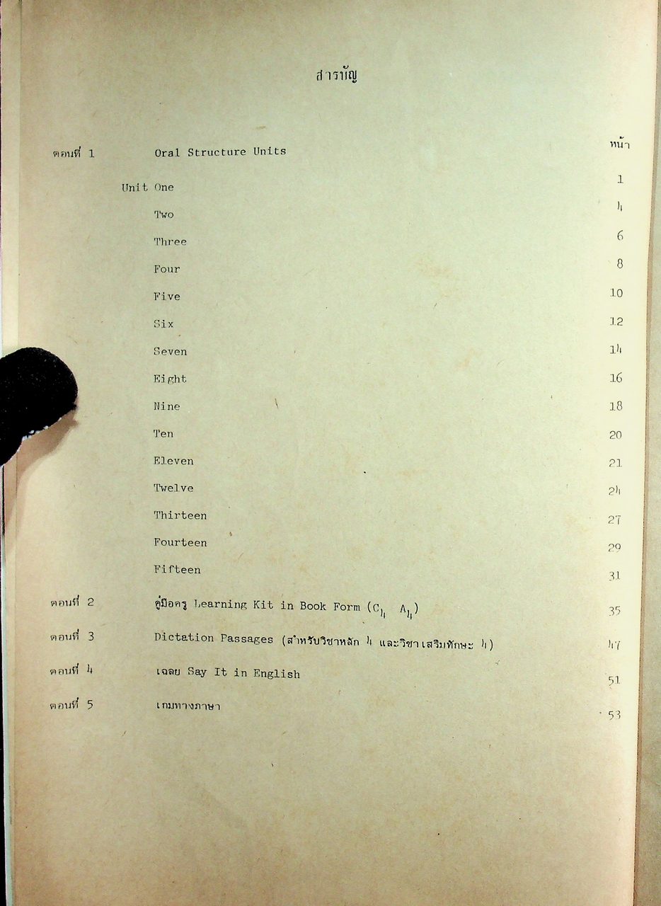Oral Structure Units และ คู่มือครู Learning Kit in Book Form(C4 A4) ชุดการเรียนการสอนภาษาอังกฤษ วิชาหลัก 4 อ 014 และวิชาเสริมทักษะ 4 อ 024 ชั้นมัธยมศึกษาตอนต้น