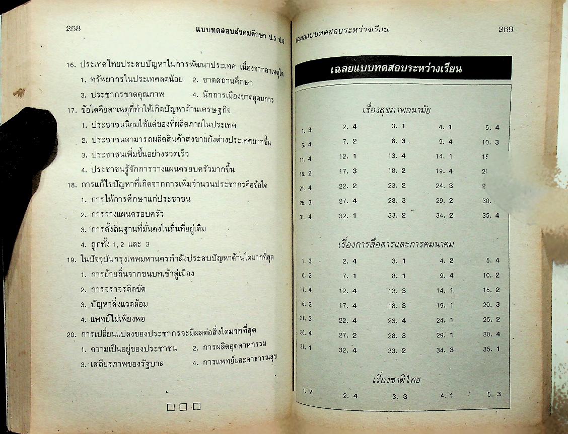 แบบทดสอบ สังคมศึกษา ป.5, ป.6