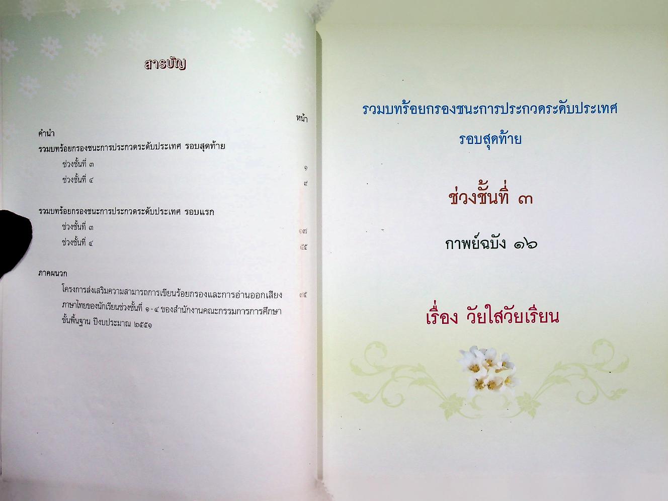 แก้วกานท์ รวมบทร้อยกรองนักเรียนชนะการประกวด ปี ๒๕๕๑