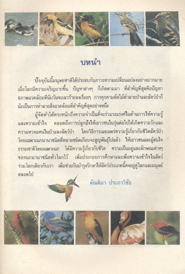 หนังสือภาพความรู้ เรื่อง นก โดย ตัณติมา ประภาวิชัย