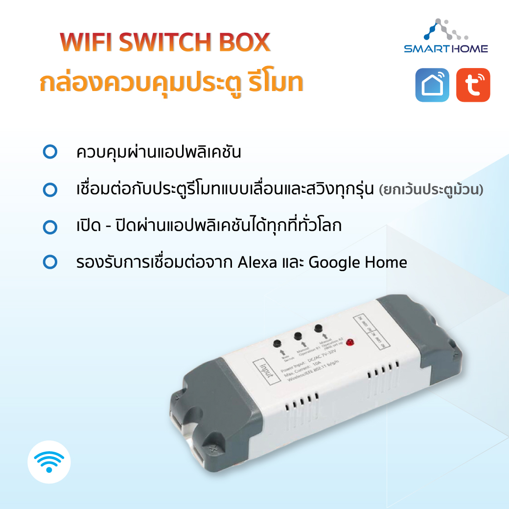 WiFi SWitch Box สำหรับประตูรีโมท