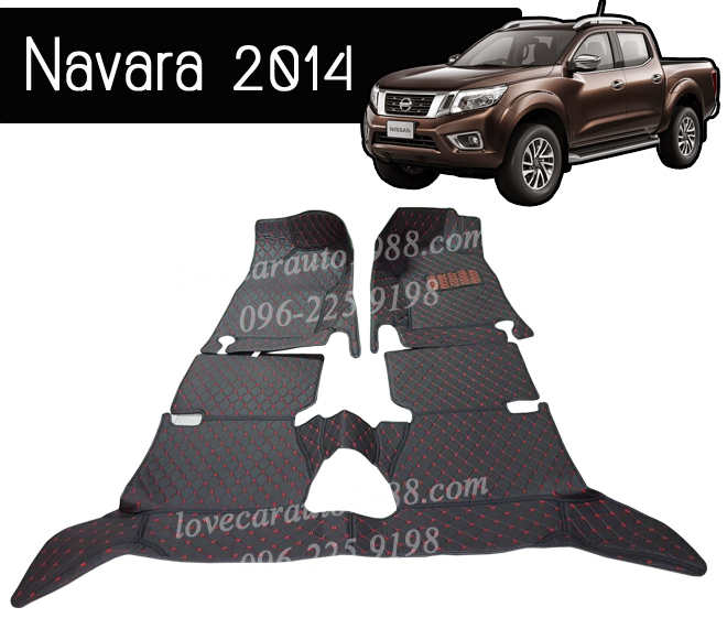 พรม 6D Nissan Navara 2014 สีดำด้ายแดง