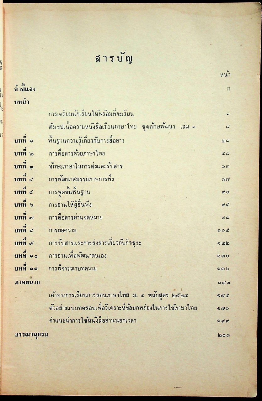 คู่มือครูภาษาไทย ชุด ทักษพัฒนา เล่ม ๑ ท ๔๐๑, ท ๔๐๒ ชั้นมัธยมศึกษาปีที่ ๔ (ม.๔) ตามหลักสูตรมัธยมศึกษาตอนปลาย พุทธศักราช ๒๕๒๔
