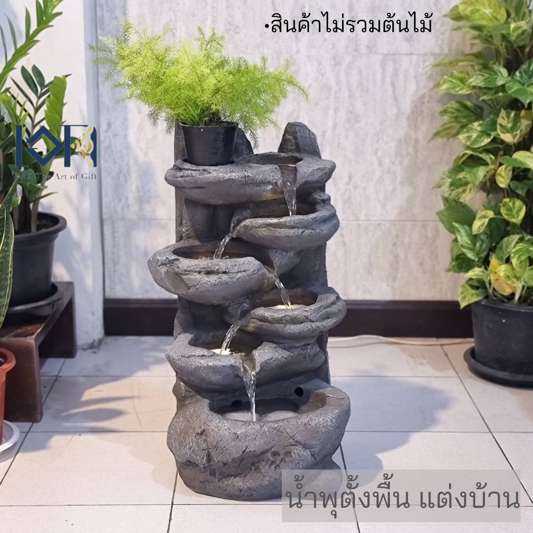 น้ำพุล้นตั้งพื้น รุ่น6ชั้นเรียกทรัพย์มงคล206 น้ำพุเสริมฮวงจุ้ยแต่งสวน น้ำพุหน้าบ้าน อ่างน้ำตกแต่งบ้าน