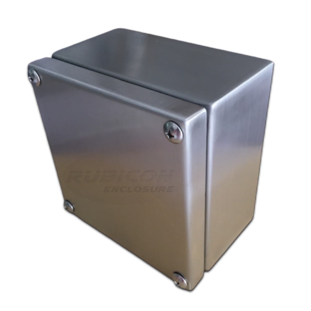 Junction Box Stainless RJ-05 Size: W250 x H250 x D150 mm. กล่องสแตนเลสกันน้ำ พร้อมแผ่นรองยึดอุปกรณ์ สแตนเลส 304 (SUS 304) ความหนา 1.5 มม.