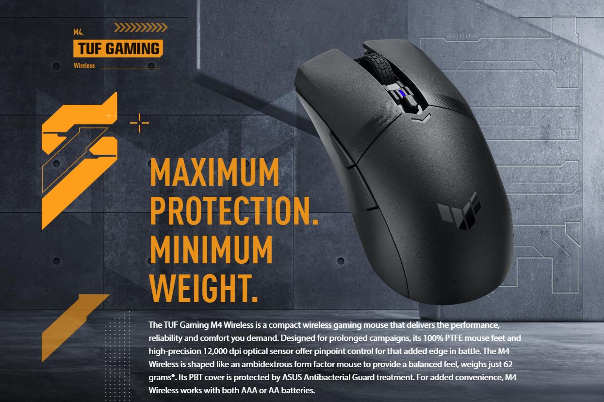 เมาส์ไร้สาย ASUS Gaming TUF Gaming M4 Wireless ประกัน 2 ปี