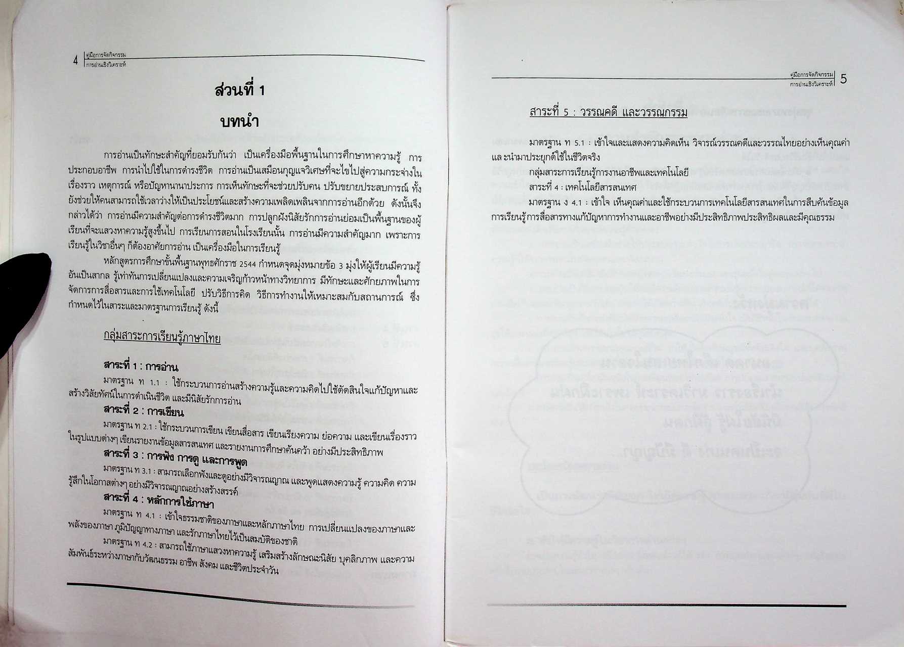 คู่มือการจัดกิจกรรม การอ่านเชิงวิเคราะห์ ระดับประถมศึกษา