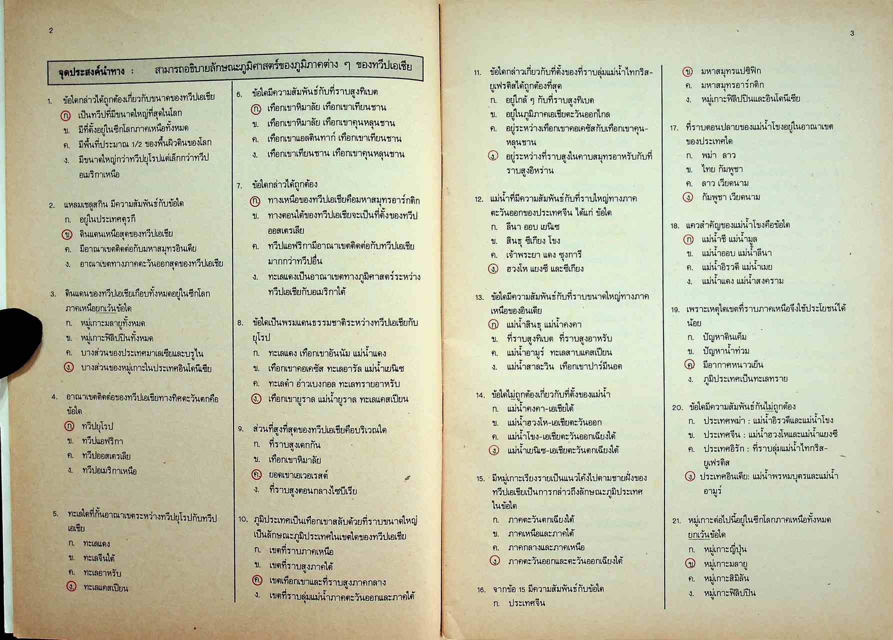 คู่มือครู แบบฝึกทักษะกระบวนการ ส ๒๐๓ ทวีปของเรา ชั้นมัธยมศึกษาปีที่ ๒