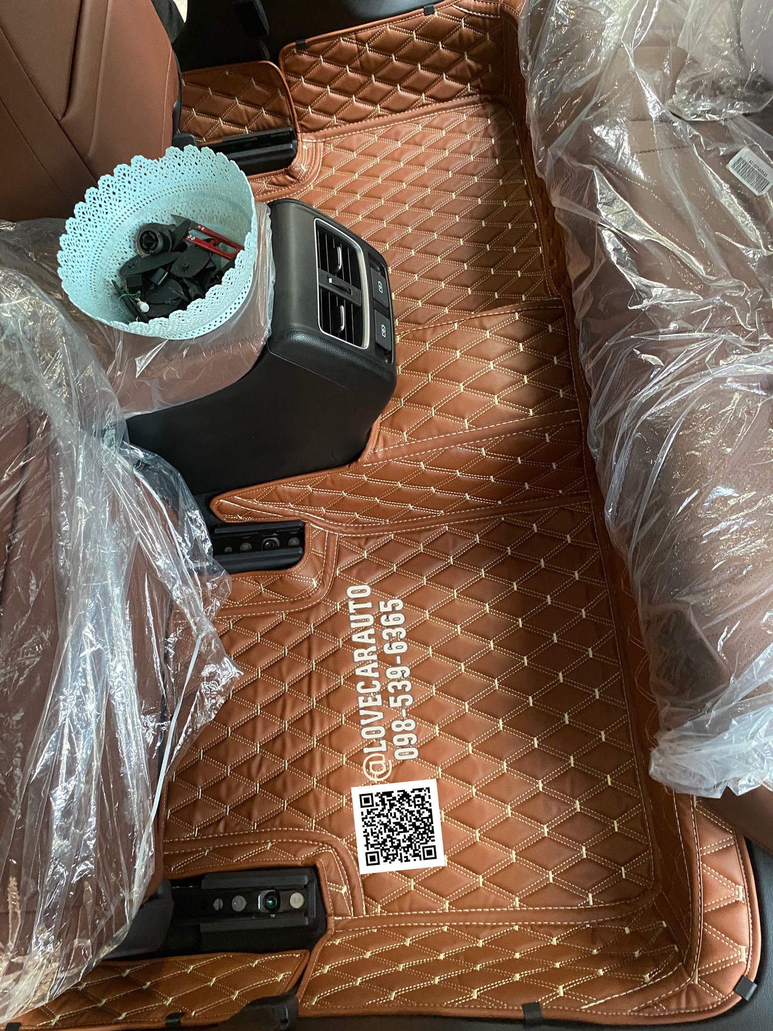 พรมปูพื้นรถยนต์ Honda Accord G10 2023 ด้ายคู่ สีน้ำตาลเข้ม