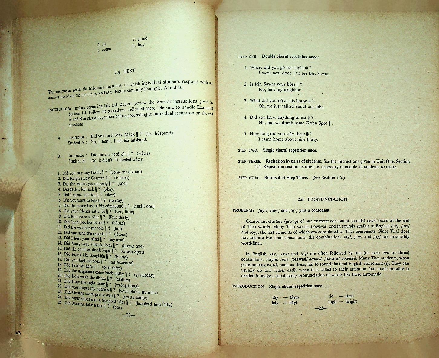 INTERMEDIATE ENGLISH FOR THAIS BOOK ONE UNITS 1-12