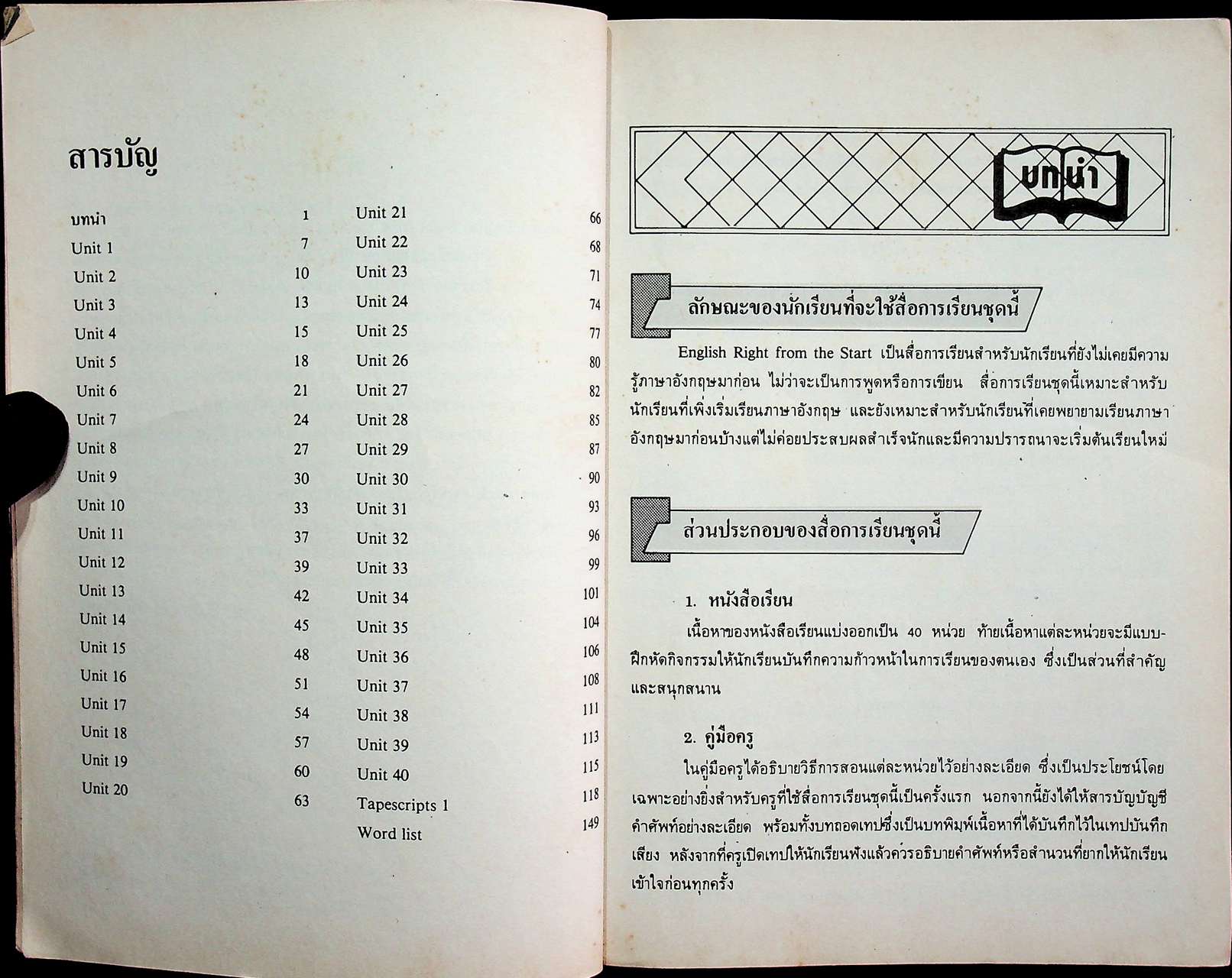 คู่มือครูภาษาอังกฤษ ENGLISH RIGHT FROM THE START 1 รายวิชา อ 021 - อ 022 เสริมทักษะ 1-2 ระดับมัธยมศึกษาตอนต้น