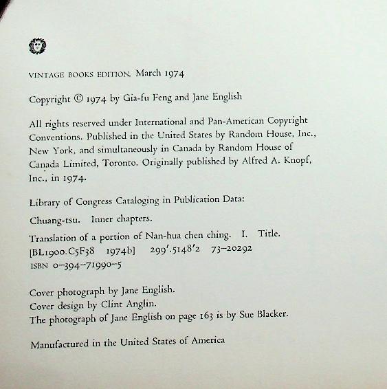 CHUANG TSU INNER CHAPTERS