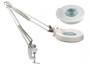 โคมไฟแว่นขยายแบบหนีบ 20x (Double Lens) ไฟ LED