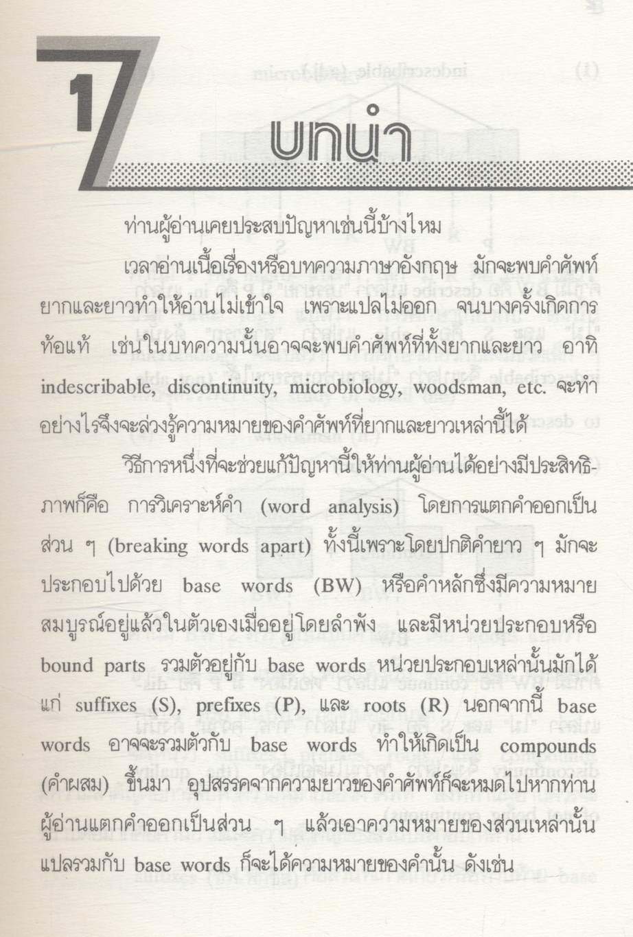 WORD ANALYSIS (การวิเคราะห์ศัพท์)