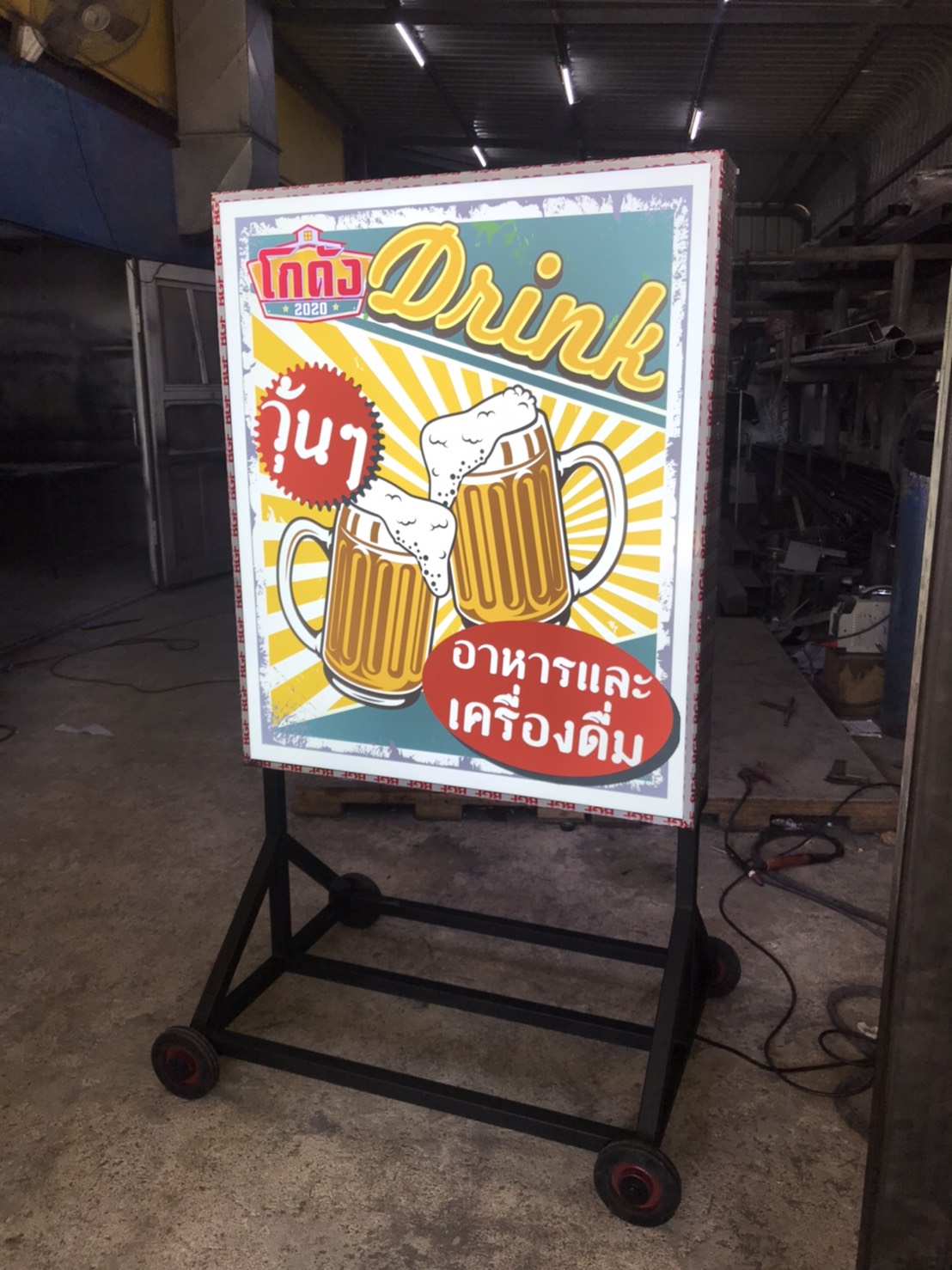 ป้ายไฟLED กล่องไฟล้อเลื่อนตั้งหน้าร้าน งานโกดัง