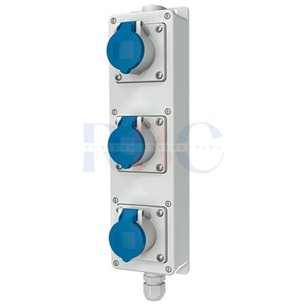 MENNEKES 96489 รางปลั๊กพ่วง เต้ารับพาวเวอร์ 3socket x 16A 3P 230V IP44