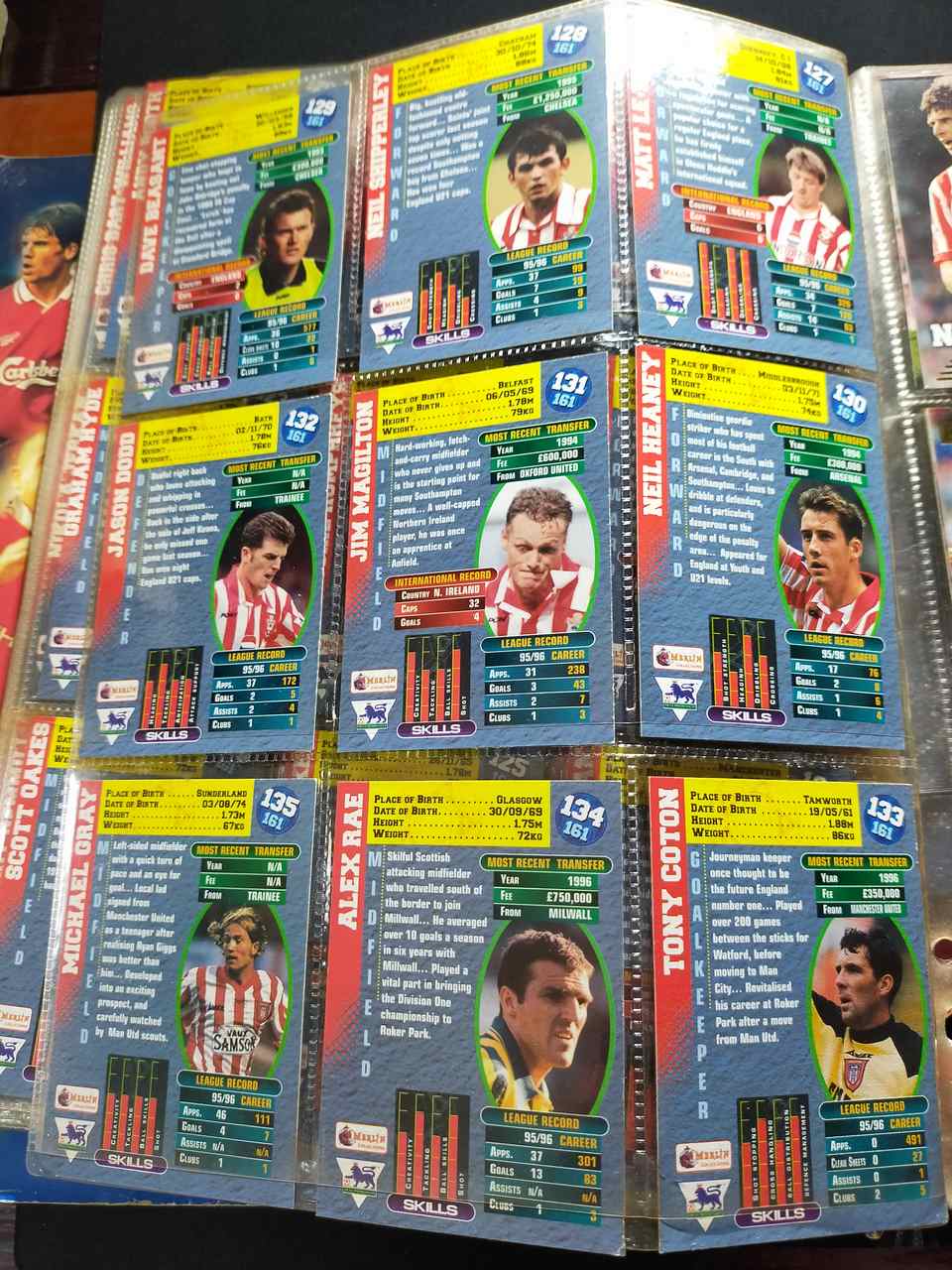 MERLIN'S PREMIER GOLD TRADING CARDS 1996-97 SEASON