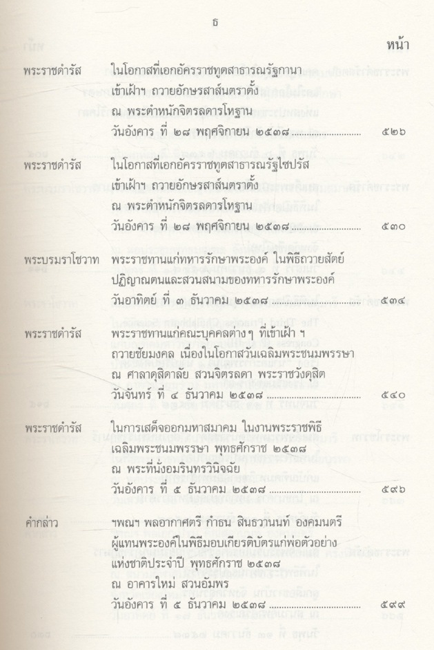 ประมวลพระราชดำรัส และพระบรมราโชวาส ที่พระราชทานในโอกาสต่างๆ ปี พุทธศักราช ๒๕๓๘