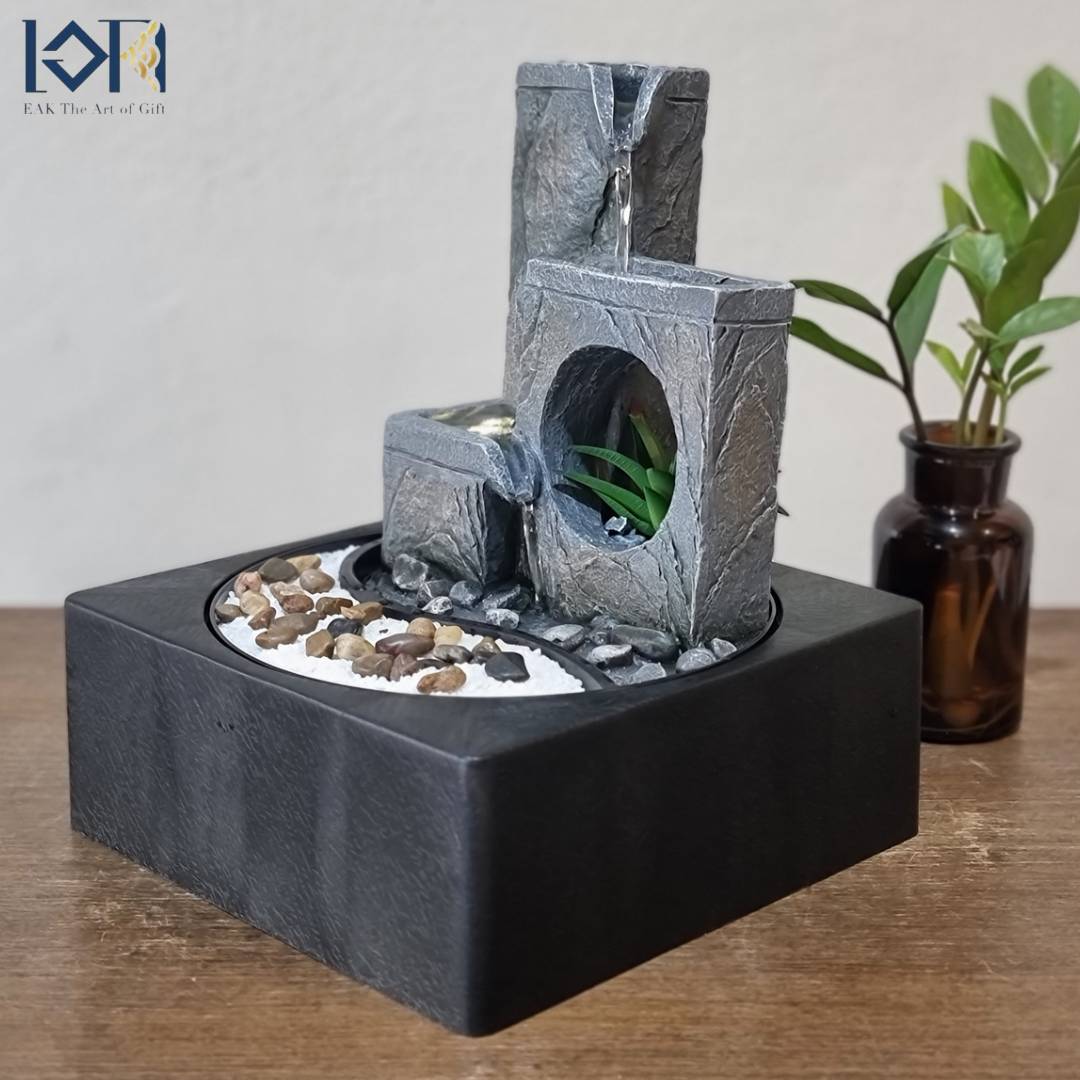 น้ำพุตั้งโต๊ะ รุ่นรหัสสินค้า1239017L-1 อ่างน้ำล้นตั้งโต๊ะตกแต่งบ้าน เสริมฮวงจุ้ยโชคลาภ ของขวัญ