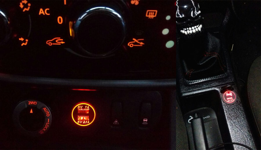 ช่อง USB ซาร์ต Dual USB Charger Socket 2.1A