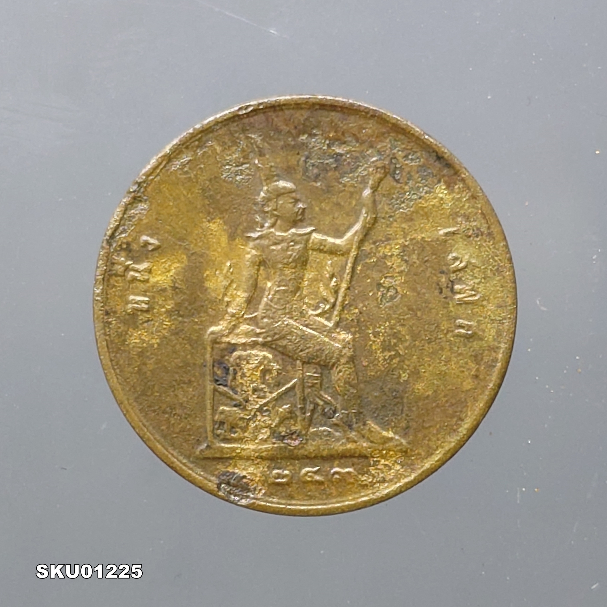 เหรียญทองแดง หนึ่งโสฬส พระบรมรูป - ตราพระสยามเทวาธิราช จ.ศ.1249 รัชกาลที่5