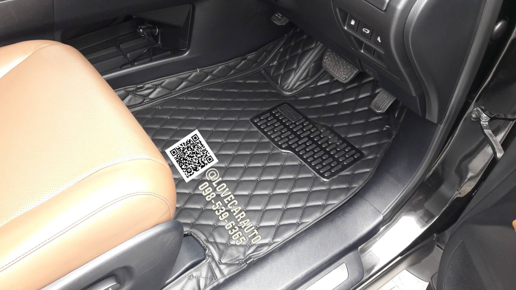 พรมปูพื้นรถยนต์ 6D Lexus RX270 สีดำล้วน เต็มคัน