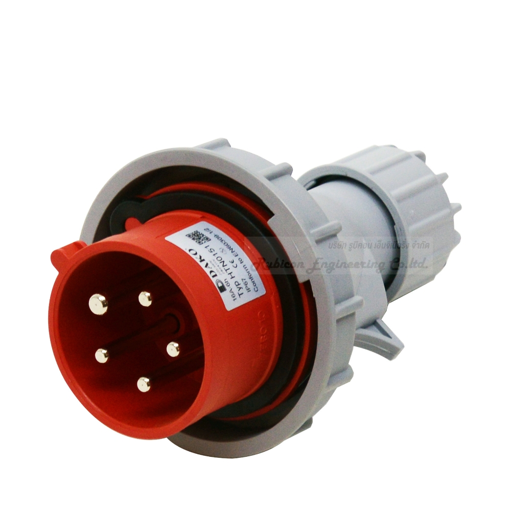 "DAKO PLUG" HTN 0151 ปลั๊กตัวผู้กลางทางกันน้ำ (3P+N+E) 16A 400V 6H IP67