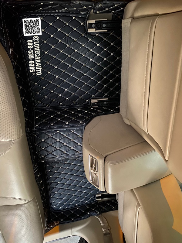 พรมปูพื้นรถยนต์6D Nissan Teana L33 2020 ลายเคฟล่าสีดำด้ายทอง