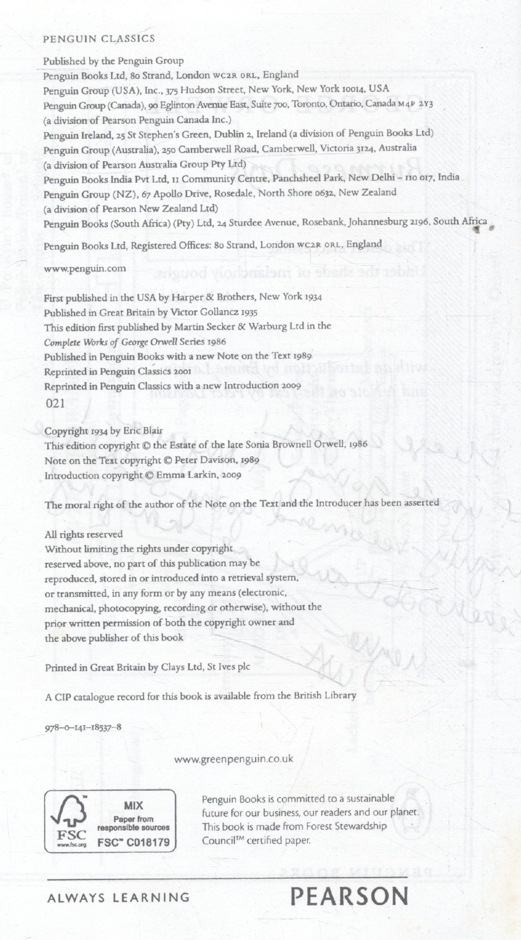 GEORGE ORWELL Burmese Days