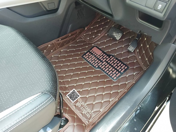 พรมปูพื้นรถยนต์6D Toyota Veloz 2023 ลายเคฟล่าสีกาแฟ