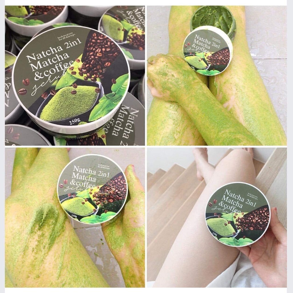 สครับณัชชา ชาเขียว+กาแฟ Natcha matcha&coffee ขนาด 250g.