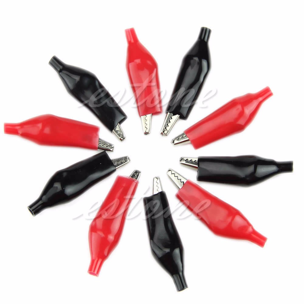 ปากคีบจระเข้ ดำ แดง Alligator Clip 2 ชิ้น