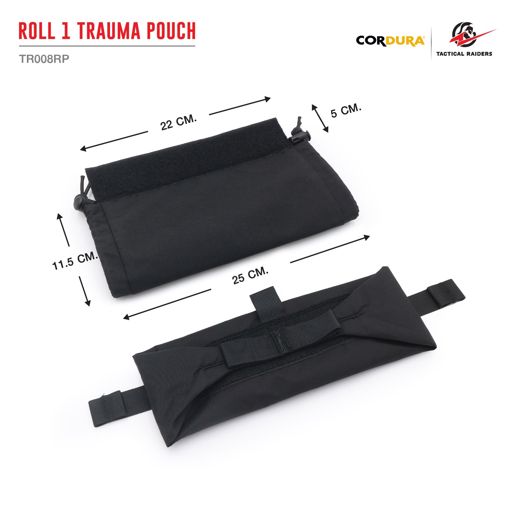 🇹🇭 1117 ไทยแลนด์ แทคติคอล กระเป๋าเสริมติดเวส Roll 1Trauma Pouch [ TR008RP ] ( Tactical Rider )