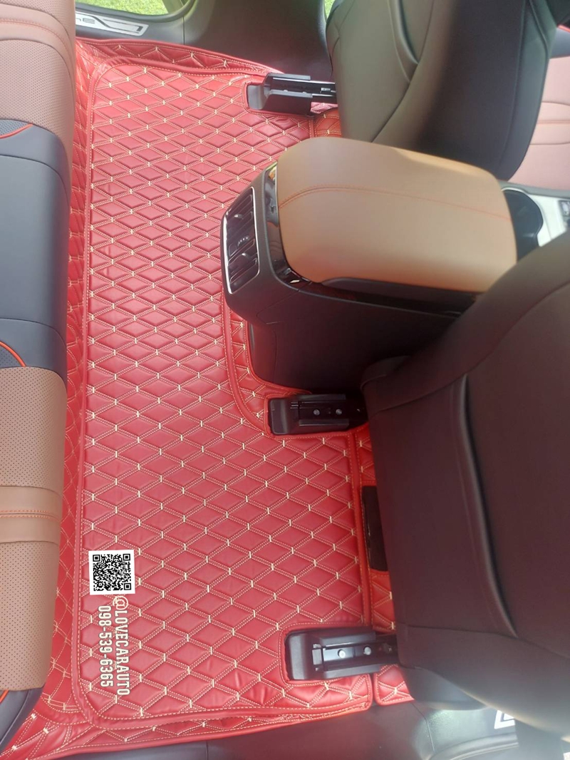 พรมปูพื้นรถยนต์ 6D BYD Sealion 6 สีแดงไวน์VVIP