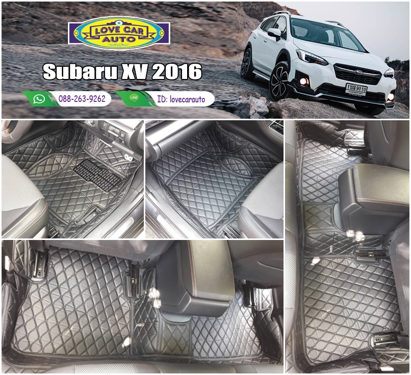 พรมรถยนต์ 6D สีดำด้ายดำ Subaru XV