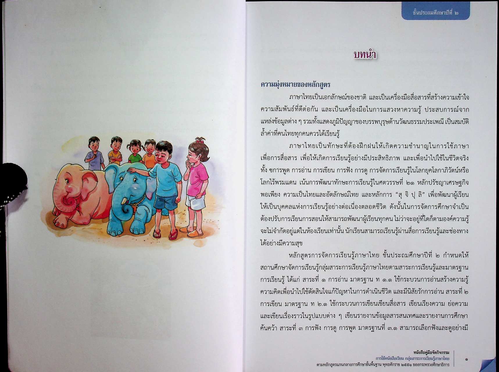 หนังสือคู่มือจัดกิจกรรมการใช้หนังสือเรียน กลุ่มสาระการเรียนรู้ภาษาไทย ตามหลักสูตรแกนกลางการศึกษาขั้นพื้นฐานพุทธศักราช ๒๕๕๑ ของกระทรวงศึกษาธิการ ชั้นประถมศึกษาปีที่ ๒